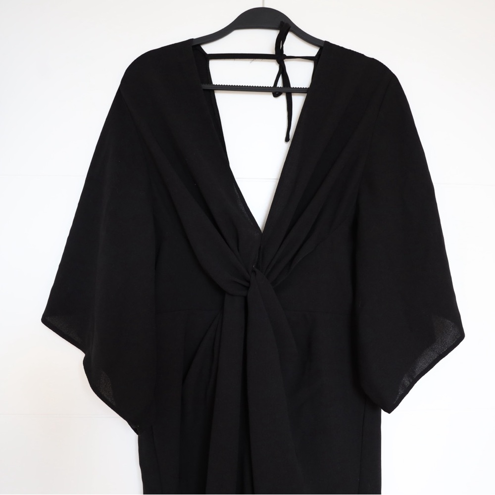 ASOS Black Cinched Waist Kimono Sleeve Jumpsuit size Medium